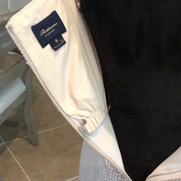 Shoshanna midnight Tessa dress, metallic, assymetric hem, size 6, NWT - Picture 14 of 14